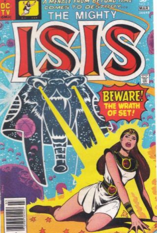 ‘The mighty ISIS’, stripboek naar een Amerikaanse tv-serie uit de jaren ‘70, waarin Isis een superheldin speelt.