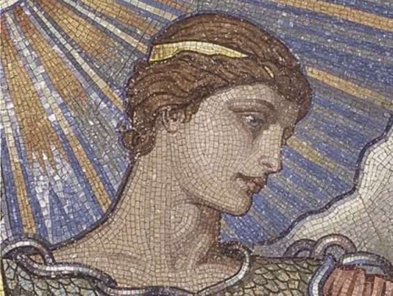 Minerva op een mozaiek in de Library of Congress (Publiek Domein - wiki)