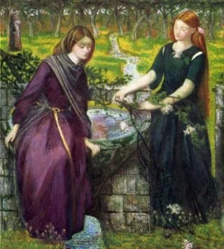 Rachel en Lea volgens Dante Gabriel Rossetti, 1855 (Publiek Domein - wiki)
