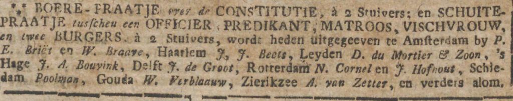 Advertentie in de Goudasche Courant,  02-08-1797 (Delpher)