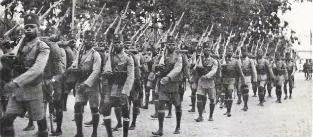 Force Publique op weg naar Abyssinië (1941)