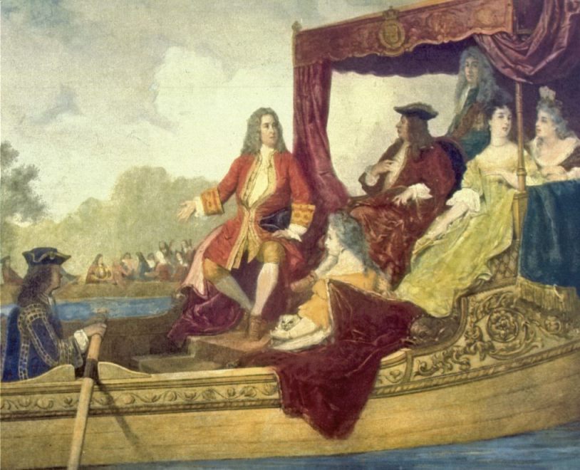 Georg Friedrich Händel en koning George I op de rivier de Thames (Edouard Hamman)