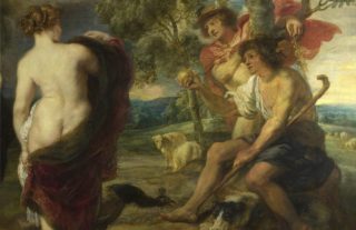 Paris met de twistappel - Detail van een schilderij van Peter Paul Rubens