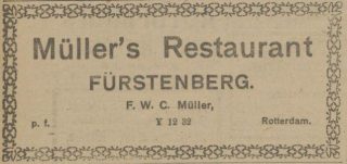 Advertentie van Fürstenberg in de Maasbode