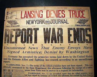 New Yorkse krant meldt dat er een wapenstilstand is op… 7 november.