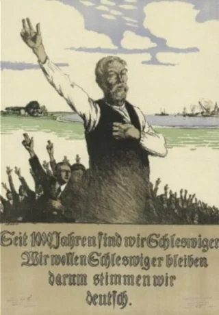 Duitse affiche waarin opgeroepen voor behoud van de Duitse status te stemmen (Publiek,Domein - Kongelig Bibliotek)