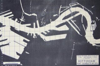 De Britse nachtbombardementen op Rotterdam, 1940-1942 - Silhouetkaart van Rotterdam (NARA)