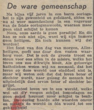 Het Limburgsch Dagblad op 31 oktober 1945 (Delpher)