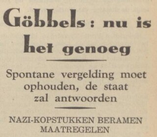 De Volkskrant, 11 november 1938