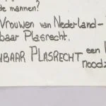 Deel van het pamflet van Nora Rozenbroek voor plasrecht voor vrouwen (Amsterdam Museum)