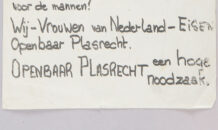“Wij – vrouwen van Nederland – eisen openbaar plasrecht!”