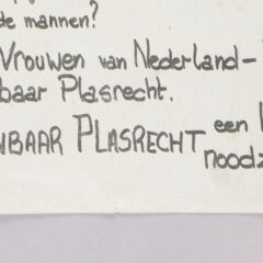 “Wij – vrouwen van Nederland – eisen openbaar plasrecht!”