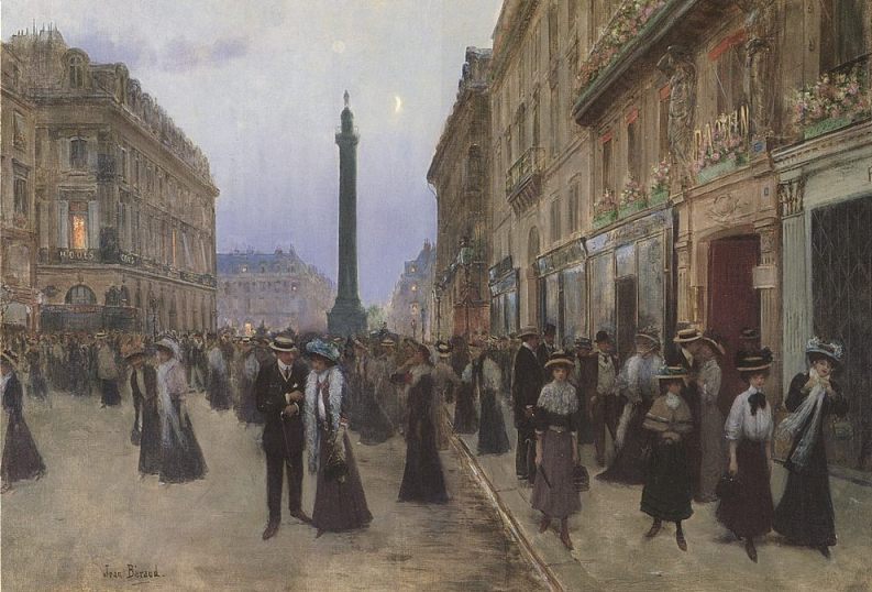De Vendôme-zuil gezien vanuit de Rue de la Paix, geschilderd door Jean Béraud