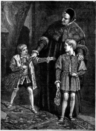Edward VI en zijn 'Whipping Boy' - Walter Sydney Stacey, 1882 (Publiek Domein - wiki)