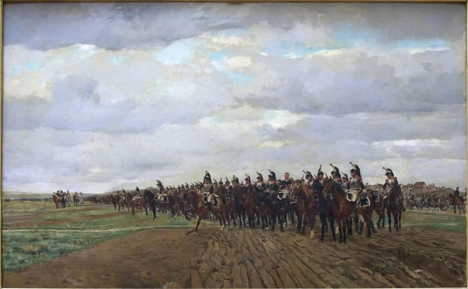 Slag bij Austerlitz - Franse kurassier nemen hun positie in, Jean-Louis-Ernest Meissonier (cc0 - wiki)