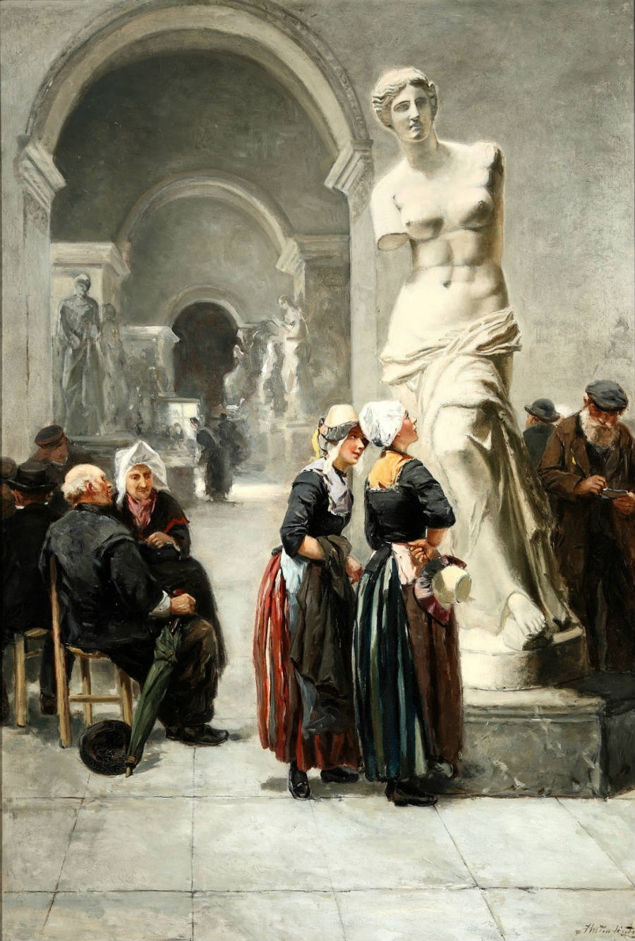 ‘Een bezoek aan het Louvre, Parijs’ - Johannes Marius ten Kate (1881)
