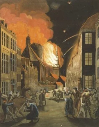 Brand in Kopenhagen na de aanval van 1807 - Christoffer Wilhelm Eckersberg (Publiek Domein - wiki)