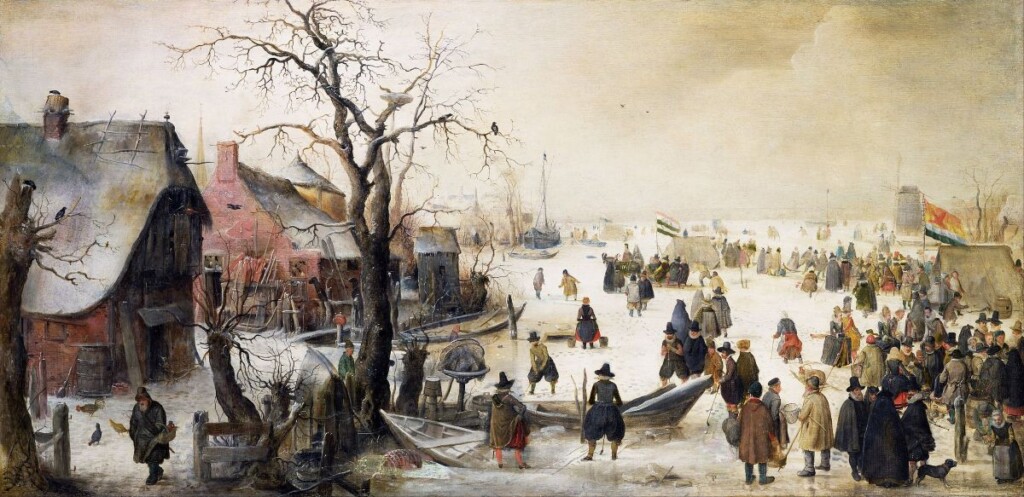 Wintertafereel bij een kanaal - Hendrick Avercamp, 1615