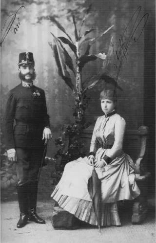 Koning Alfons XII met zijn tweede vrouw Maria Christina van Oostenrijk
