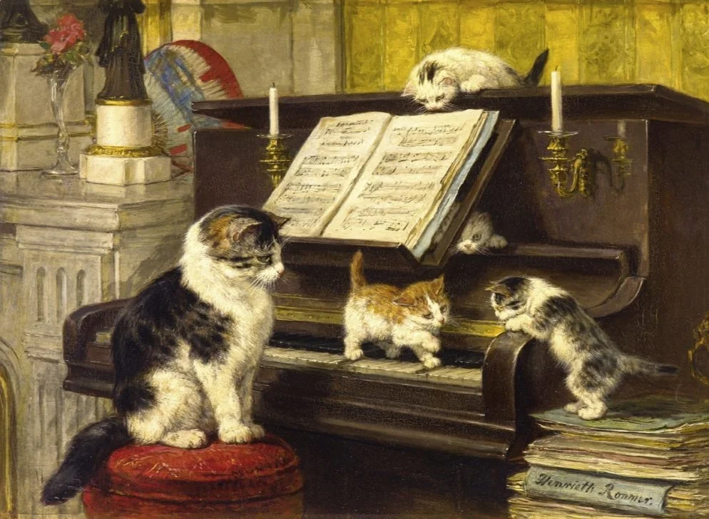 De Pianoles, 1897 - Henriëtte Ronner-Knip (Publiek Domein - wiki)