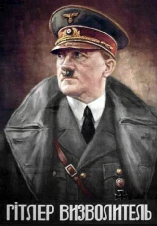 Nazi-propagandaposter voor Oekraïne waarin Hitler wordt gepresenteerd als 'bevrijder' (Publiek Domein - wiki)