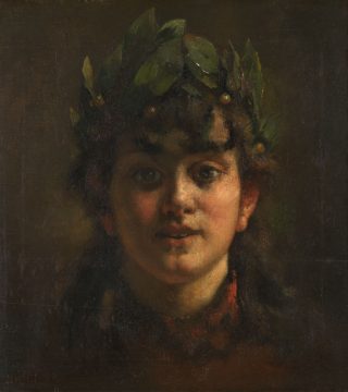 Meisje met lauwerkrans, 1889 - Arthur Briët (Collectie Wiegman)