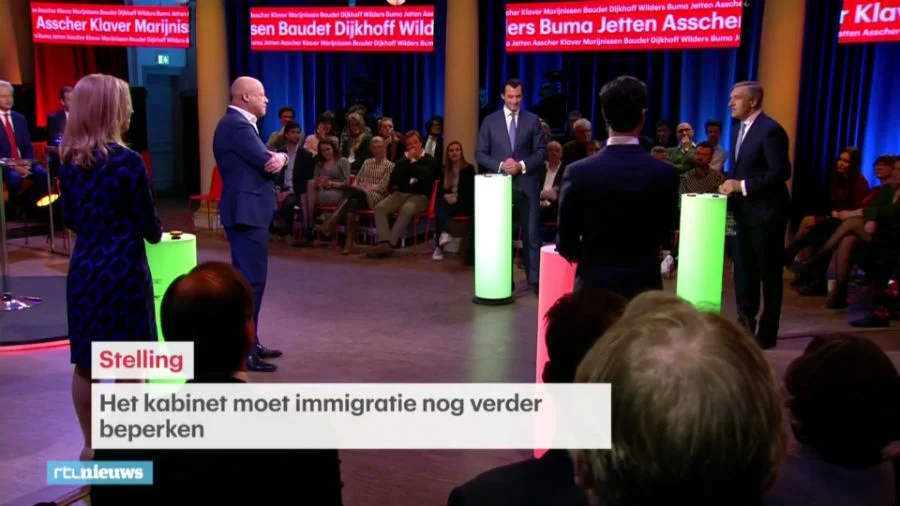 Still van RTL-debat, met landelijke kopstukken in debat over landelijke thema's