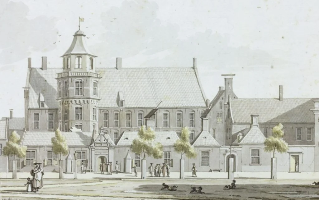 Provinciehuis van Groningen - Aquarel van Jan Bulthuis uit 1774 (Publiek Domein - wiki)