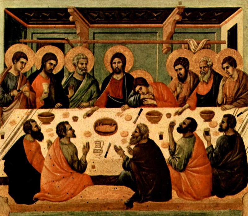 Laatste Avondmaal – altaarstuk van de kathedraal van Siena, 14e eeuw - Duccio di Buoninsegna