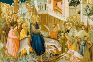 Palmpasen / Palmzondag - De intocht van Jezus in Jeruzalem (Publiek Domein - wiki)