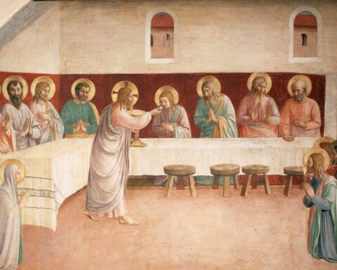 Witte Donderdag - Het Laatste Avondmaal op een fresco van Fra Angelico (Publiek Domein - wiki)