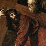Simon van Cyrene neemt het kruis over van Jezus - Titiaan (Publiek Domein - wiki)
