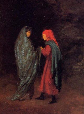 Dante en Vergilius aan de ingang van het Inferno - Edgar Degas, 1857-1858 (Publiek Domein - wiki)