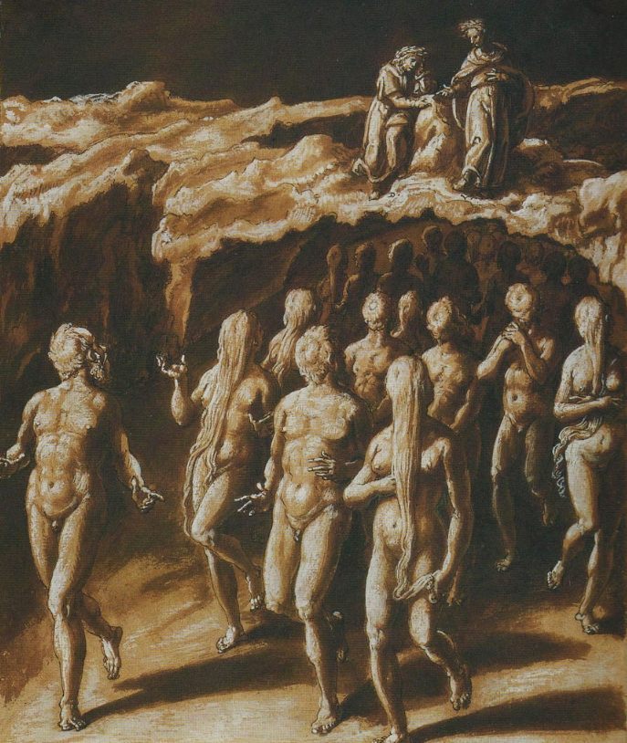 Bestraffing van waarzeggers in Dante's Inferno - Stradanus (Publiek Domein - wiki)