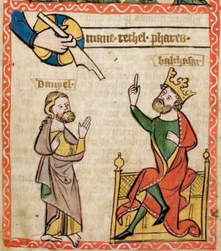 Verbeelding van de geschiedenis op een middeleeuws handschrift (Publiek domein - wiki)