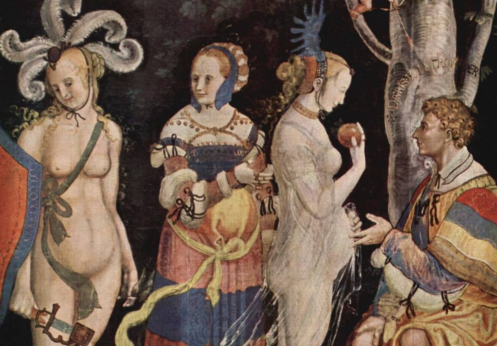 Paris geeft de appel aan Aphrodite, ca. 1520 - Niklaus Manuel (Publiek Domein - wiki)