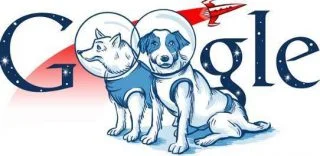 Google doodle ter ere van Belka en Strelka