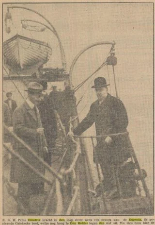 Prins Hendrik bezoekt de Eugenia - Nieuwe Tilburgsche Courant, 22-12-1928 (Delpher)