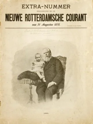 Bijlage NRC 1898, met baby Wilhelmina en haar vader op de omslag 