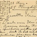 Detail van een brief Mondriaan aan Van Assendelft (1914) Bron: RKD – Nederlands Instituut voor Kunstgeschiedenis