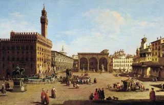 Zicht op Florence - Giuseppe Zocchi, eerste helft 18e eeuw