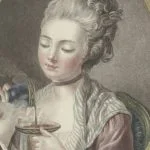 Buste van een jonge vrouw die koffie drinkt, Louis Marin Bonnet, 1774 (Rijksmuseum)