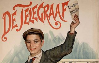 Affiche van De Telegraaf uit 1898