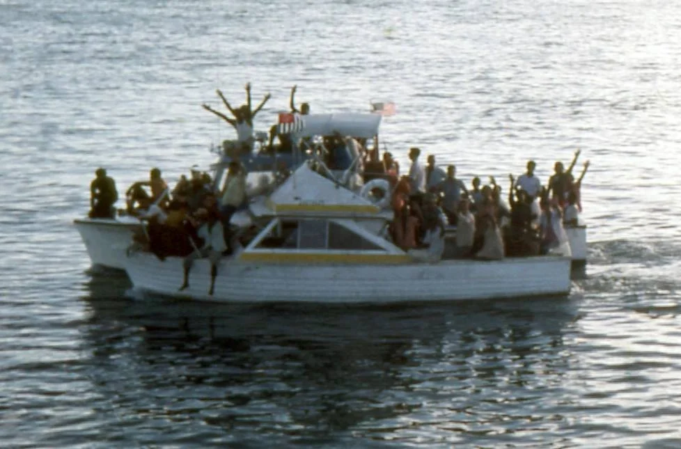 Twee overvolle boten tijdens de Mariel-exodus