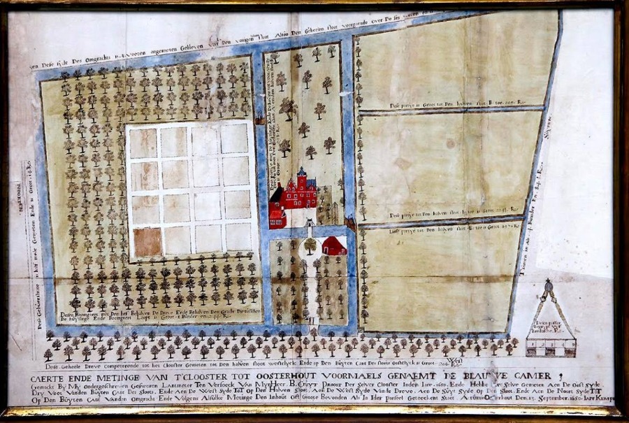 Kaart van het kasteeltje in Oosterhout, 1650
