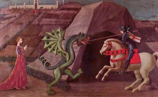 Sint-Joris en de draak - Schilderij van Paolo Uccello