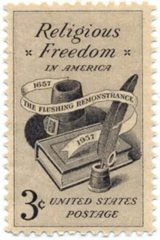 Remonstrantie van Vlissingen (Flushing Remonstrance) op een Amerikaanse postzegel