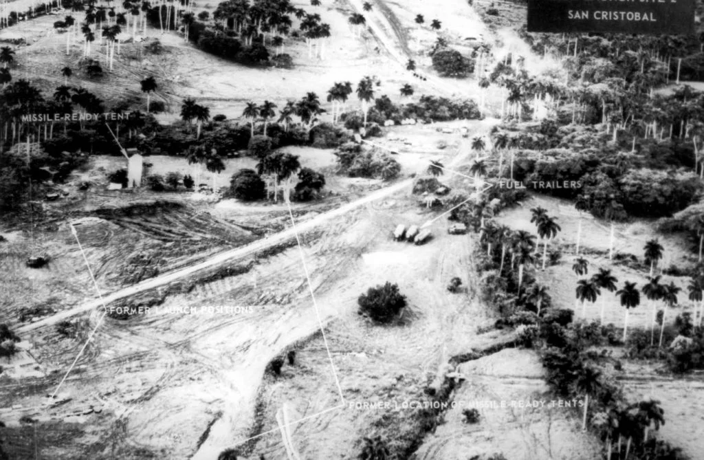 Cubacrisis - Spionagefoto van de lanceerinrichtingen op Cuba genomen op 1 november 1962