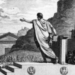 Volkstribuun Gaius Gracchus spreekt het volk toe.