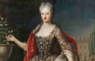 Anna Christina prinses van Palts-Sulzbach (1704-1723). Deze stiftdame uit Thorn trouwt in 1722 met Karel Emmanuel erfprins van Piëmonte-Savoye, maar zij overlijdt kort na haar eerste bevalling. Olieverfschilderij van onbekende schilder. (Castello Reale di Racconigi, Italië)